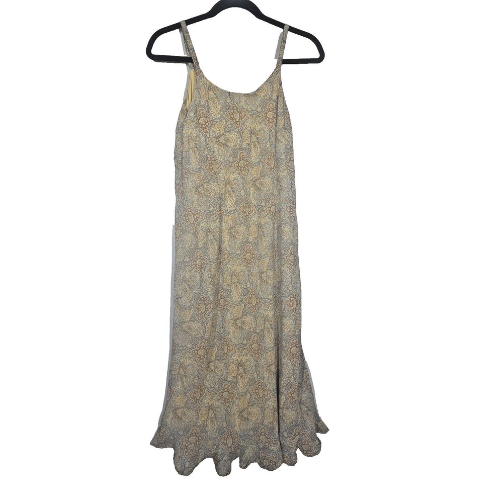 MLLE GABRIELLE PAISLEY RUFFLE HEM SLIP DRESS 12 LISA LOEB FRIENDS GRUNGE 90s Y2K - Picture 2 of 9
